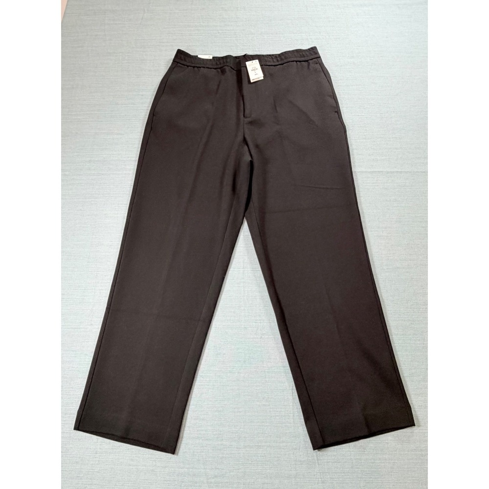 Primark Kem Black Straight Leg Trousers Elastic Waist Casual Dress Pant Womens L